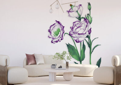 A mural of a flower.